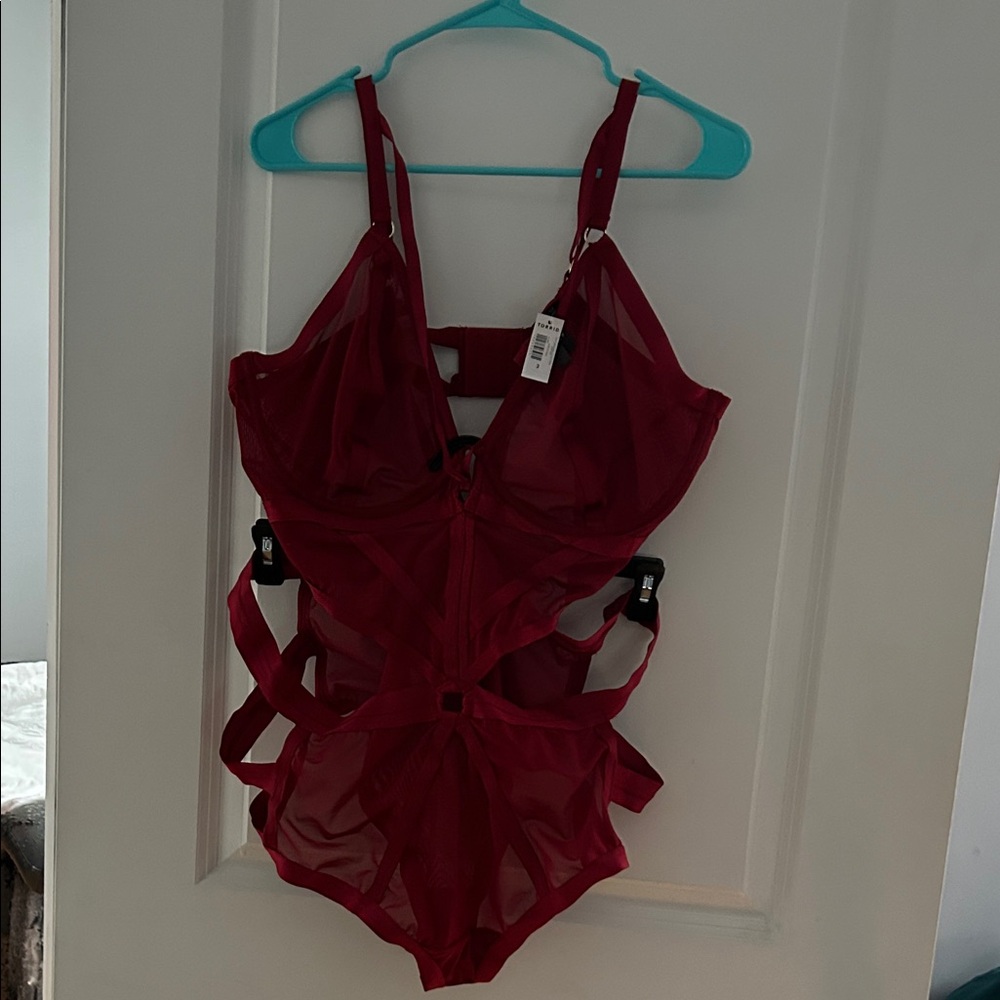 Torrid Red Mesh Strappy Bandeau